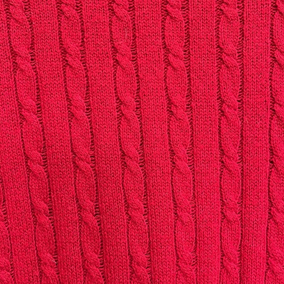 Talbots Cable Knit Long Sleeve Sweater with Button Detailed Sleeves Red 2X - Picture 3 of 8